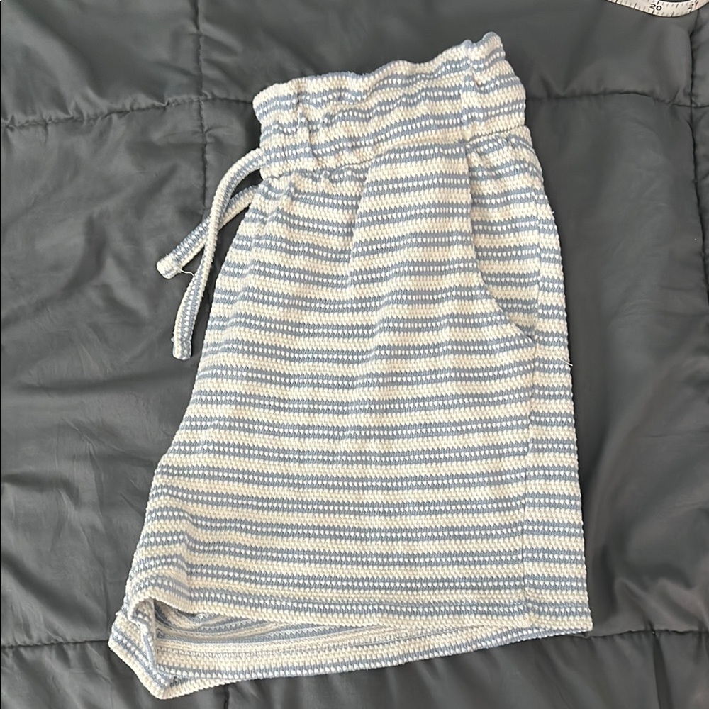 Primark Blue Stripe Drawstring Short Size Small